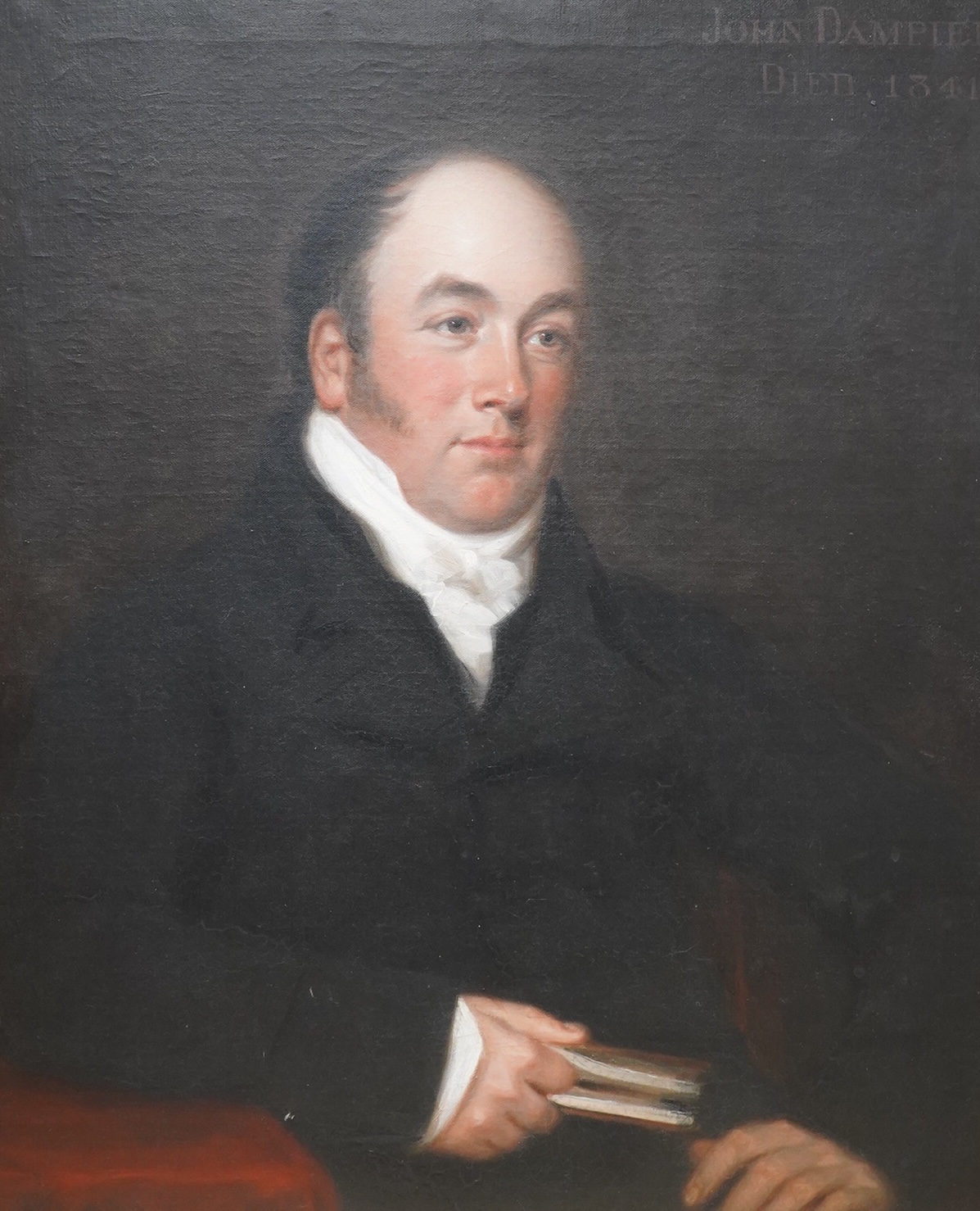 Mid 19th century, English School, Portrait of John Dampier, unsigned, inscribed 'died 1841', 74 x 61cm, oil on canvas, housed in an ornate gilt frame